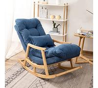 Fauteuil à bascule confortable en patchwork avec dossier inclinable et repose-pieds, idéal pour salon, chambre à coucher, bureau ou chambre d'enfant