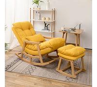 Fauteuil à bascule confortable en patchwork avec repose-pieds pour salon, chambre à coucher, bureau, chambre d'enfant, détendez-vous et inclinez avec style