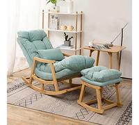 Fauteuil à bascule confortable en patchwork avec repose-pieds pour salon, chambre à coucher, bureau, chambre d'enfant