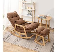 Fauteuil à bascule confortable en patchwork avec repose-pieds pour salon et chambre d'enfant