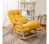 Fauteuil à bascule confortable en patchwork avec repose-pieds pour salon et chambre d'enfant