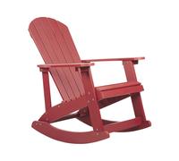 Beliani Fauteuil à Bascule de Jardin avec Lattes en Bois Synthétique Rouge Adirondack