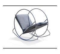 DCB Garden – Fauteuil à bascule de jardin – en inox et toile plastifiée – Gris anthracite