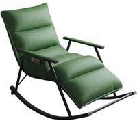 Fauteuil à bascule d'extérieur à bascule surdimensionné avec cadre en acier et coussin rembourré - Chaise de camping confortable pour terrasse et arrière-cour
