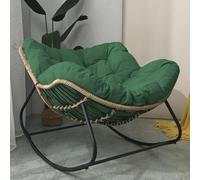 Fauteuil à bascule d'extérieur surdimensionné - Structure en acier inoxydable avec coussin en velours moelleux, élégant fauteuil à bascule en forme d'œuf, pieds en métal résistants, fauteuil
