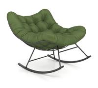 Fauteuil À Bascule D'intérieur/Extérieur - Costway - Surdimensionnée Avec Coussin Rembourré - Cadre En Métal - Patio Jardin Vert Multicolore