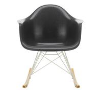 Fauteuil à bascule Eames Fiberglass RAR blanc white powder-coated base/ golden maple