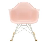Fauteuil à bascule Eames Plastic RAR RE blanc white powder-coated base/ golden maple