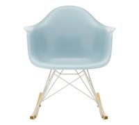 Fauteuil à bascule Eames Plastic RAR RE blanc white powder-coated base/ golden maple
