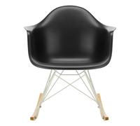 Fauteuil à bascule Eames Plastic RAR RE blanc white powder-coated base/ golden maple