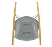Vitra Fauteuil à bascule Eames Plastic RAR RE chromé gris clair structure fil d'acier chromé/ érable doré