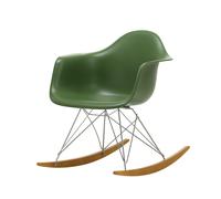 Fauteuil à bascule Eames Plastic RAR RE chromé chromed steel wire frame/ golden maple
