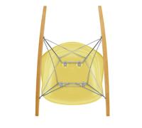 Fauteuil à bascule Eames Plastic RAR RE chromé chromed steel wire frame/ golden maple