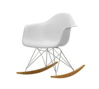 Fauteuil à bascule Eames Plastic RAR RE chromé chromed steel wire frame/ golden maple