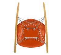 Fauteuil à bascule Eames Plastic RAR RE chromé chromed steel wire frame/ golden maple
