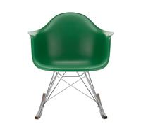 Vitra Chaise à bascule RAR Eames Plastic - émeraude RE - chromé - Patins Érable foncé