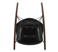 Vitra Fauteuil à bascule Eames Plastic RAR RE noir noir profond structure revêtu par poudre basic dark/ érable foncé