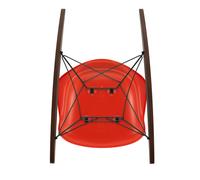 Vitra Chaise à bascule RAR Eames Plastic - poppy red RE - noir - Patins Érable foncé