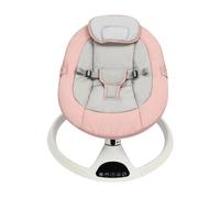 Fauteuil à bascule électrique pour bébé, 5 niveaux d'amplitude d'oscillation, connectivité Bluetooth, rose