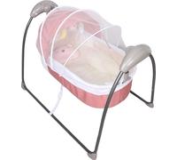 Fauteuil à bascule électrique pour bébé, balançoire à 3 vitesses, télécommande, toit ouvrant réglable, rose