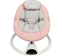 Fauteuil à bascule électrique pour bébé, rembourrage confortable, télécommande, ceinture à trois points, rose