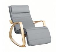 Fauteuil à Bascule en Bois de Bouleau - SONGMICS - Gris Clair - Relaxation - Chambre