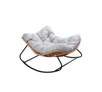 Fauteuil à bascule en résine tressée coussin gris CANGGU