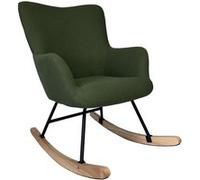 Fauteuil à bascule en tissu boucle vert kaki KAIRA Vert G