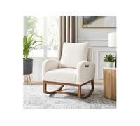 Fauteuil à bascule en tissu bouclette blanc- SHERPA