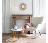 Fauteuil À Bascule En Tissu Bouclette Écru Kaira Beige