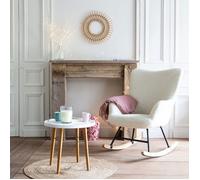 Happy Garden Fauteuil à bascule KAIRA Tissu bouclette écru