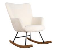 Fauteuil à bascule en tissu bouclette écru KAIRA Beige