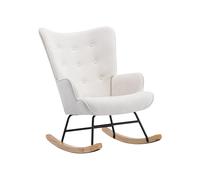 Fauteuil à bascule en tissu chiné beige ELMINA II