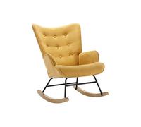 Vente-unique - Fauteuil à Bascule en Tissu chiné Jaune Moutarde ELMINA II
