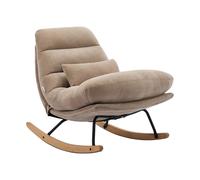 Fauteuil à bascule en tissu taupe RELIACO