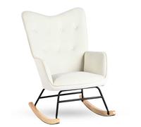 Fauteuil à Bascule en Velours Beige Urban