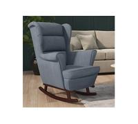 vidaXL Fauteuil à Bascule et Pieds en Bois d'Hévéa Fauteuil de Détente Salon Salle de Séjour Chambre Maison Intérieur Gris 329364