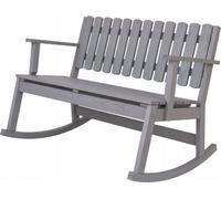 Fauteuil à bascule Fauteuil à bascule pour 2 personnes Jardin Terrasse Balcon Bois Gris Relax 9856