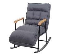 Fauteuil À Bascule Hwc-K40 Fauteuil Relax, Fonction Couchage Métal Tissu/Textile Gris Foncé Multicolore