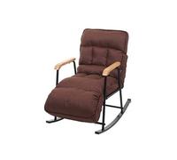 Fauteuil à bascule HWC-K40 fonction couchage métal marron foncé