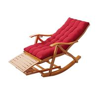 Fauteuil à bascule inclinable en bambou avec dossier réglable et tapis amovible pour le confort de plein air et jardin