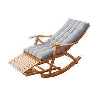 Fauteuil à bascule inclinable en bambou avec dossier réglable et tapis amovible pour le confort de plein air et jardin