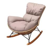 Fauteuil à bascule inclinable modulaire simple en rotin PE Fauteuil relaxant pour balcon, salon, terrasse, bureau - Meuble confortable gris élégant