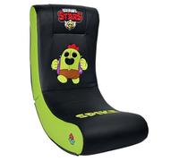 Fauteuil à Bascule Junior Brawl Stars Noir et Vert, Rocking Chair Simili Cuir avec Broderies - Subsonic