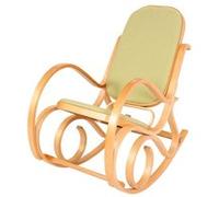 Fauteuil À Bascule M41, Fauteuil Tv, Bois Massif Aspect Chêne, Tissu/Textile Vert Multicolore