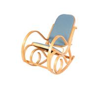 Fauteuil À Bascule M41, Fauteuil Tv, Bois Massif Aspect Chêne, Bleu Multicolore
