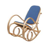 Mendler Fauteuil à Bascule M41, Fauteuil TV, Bois Massif - Aspect chêne, Bleu