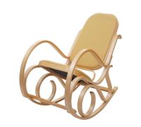 Fauteuil à bascule M41, fauteuil TV, bois massif aspect chêne, jaune Multicolore