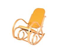 Fauteuil À Bascule M41, Fauteuil Tv, Bois Massif Aspect Chêne, Jaune Multicolore