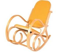 Fauteuil À Bascule M41, Fauteuil Tv, Bois Massif Aspect Chêne, Jaune Multicolore